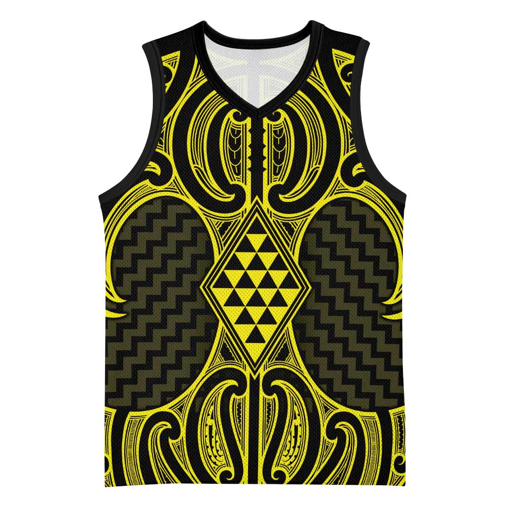 Mahi-dawg Maori Ta Moko Poutama Art Basketball Jersey - Polynesian Pride