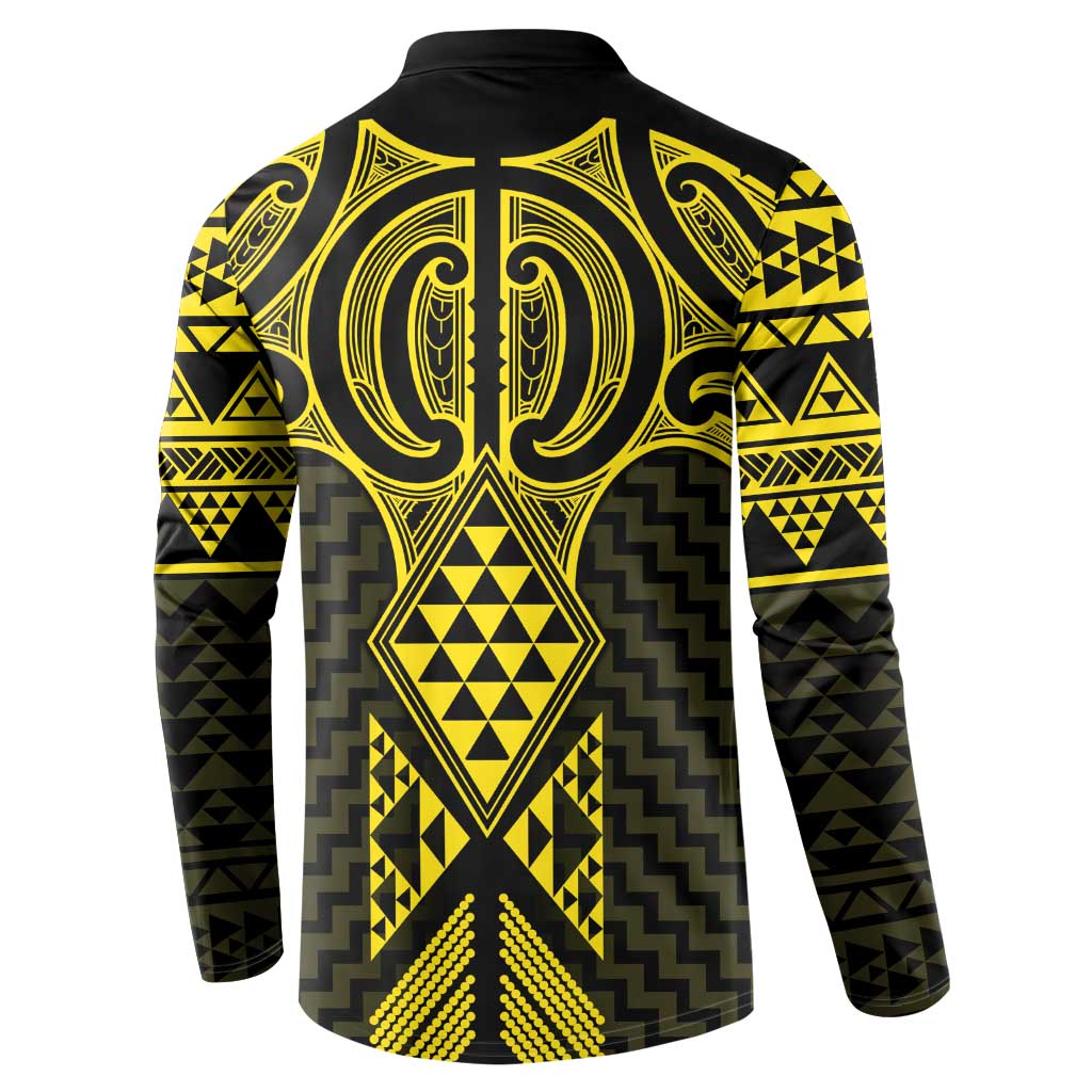 Mahi-dawg Maori Ta Moko Poutama Art Button Sweatshirt LT9 - Polynesian Pride