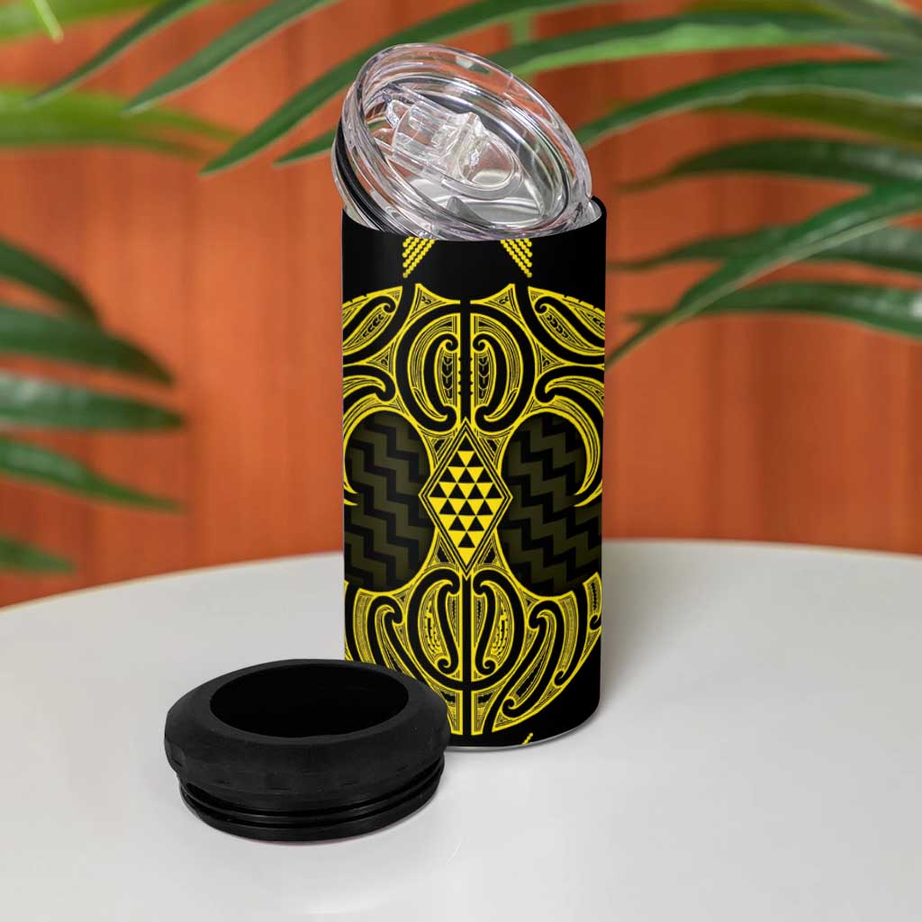 Mahi-dawg Maori Ta Moko Poutama Art 4 in 1 Can Cooler Tumbler
