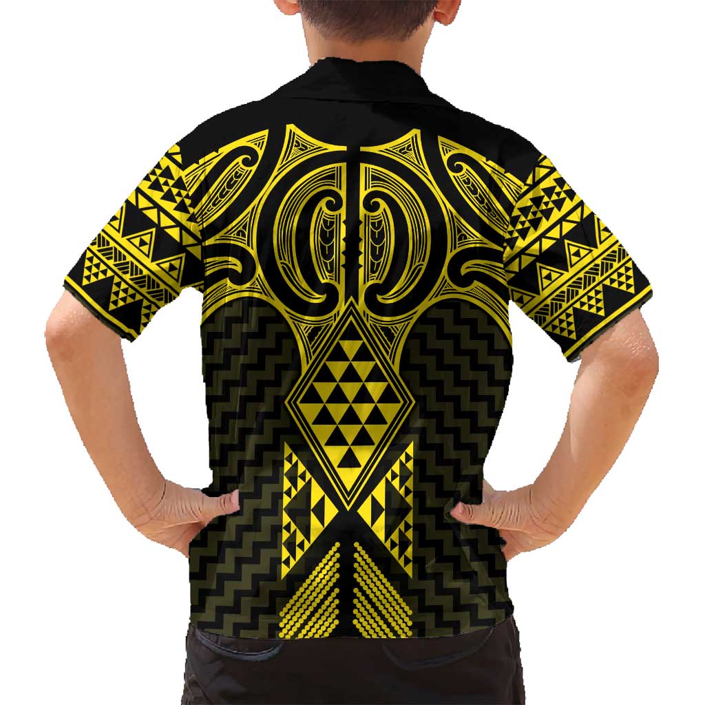 Mahi-dawg Maori Ta Moko Poutama Art Family Matching Long Sleeve Bodycon Dress and Hawaiian Shirt