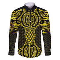 Mahi-dawg Maori Ta Moko Poutama Art Family Matching Off The Shoulder Long Sleeve Dress and Hawaiian Shirt