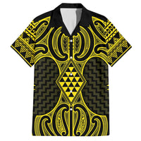 Mahi-dawg Maori Ta Moko Poutama Art Family Matching Off Shoulder Maxi Dress and Hawaiian Shirt