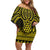 Mahi-dawg Maori Ta Moko Poutama Art Family Matching Off Shoulder Short Dress and Hawaiian Shirt
