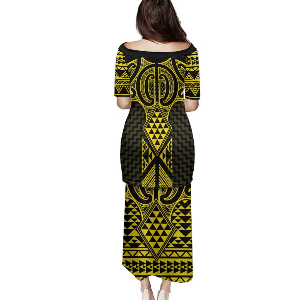 Mahi-dawg Maori Ta Moko Poutama Art Family Matching Puletasi and Hawaiian Shirt