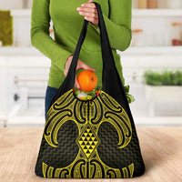 Mahi-dawg Maori Ta Moko Poutama Art Grocery Bag