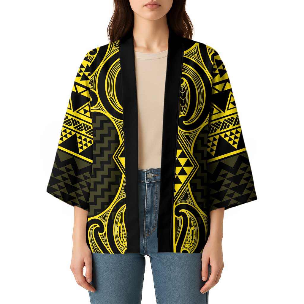 Mahi-dawg Maori Ta Moko Poutama Art Kimono - Polynesian Pride