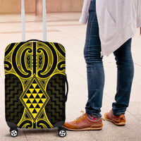 Mahi-dawg Maori Ta Moko Poutama Art Luggage Cover LT9 Yellow - Polynesian Pride