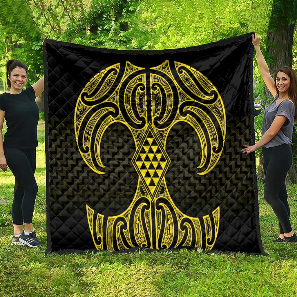 Mahi-dawg Maori Ta Moko Poutama Art Quilt