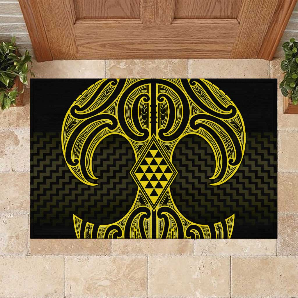 Mahi-dawg Maori Ta Moko Poutama Art Rubber Doormat