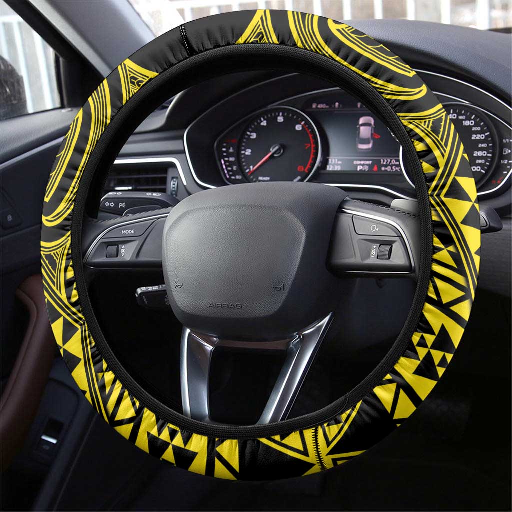 Mahi-dawg Maori Ta Moko Poutama Art Steering Wheel Cover LT9 - Polynesian Pride
