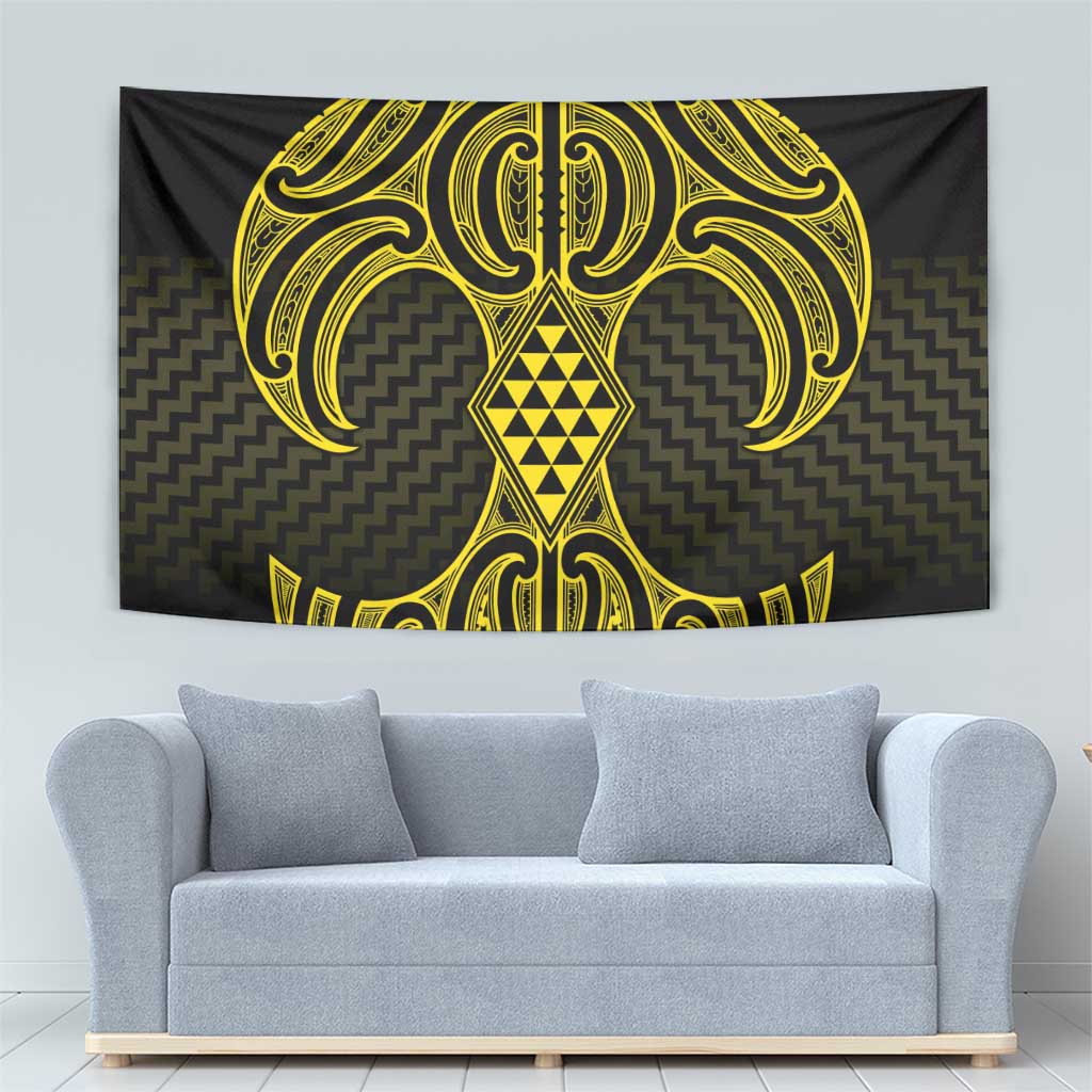 Mahi-dawg Maori Ta Moko Poutama Art Tapestry