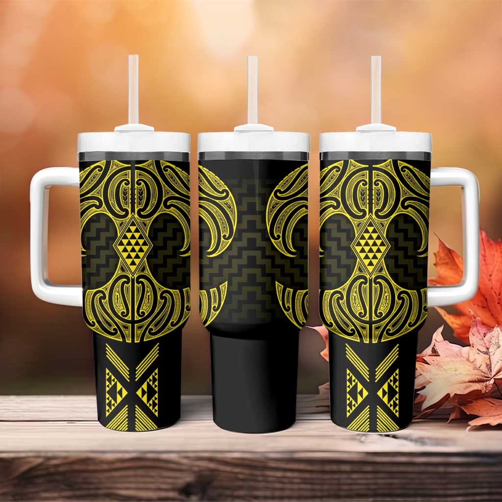 Mahi-dawg Maori Ta Moko Poutama Art Tumbler With Handle