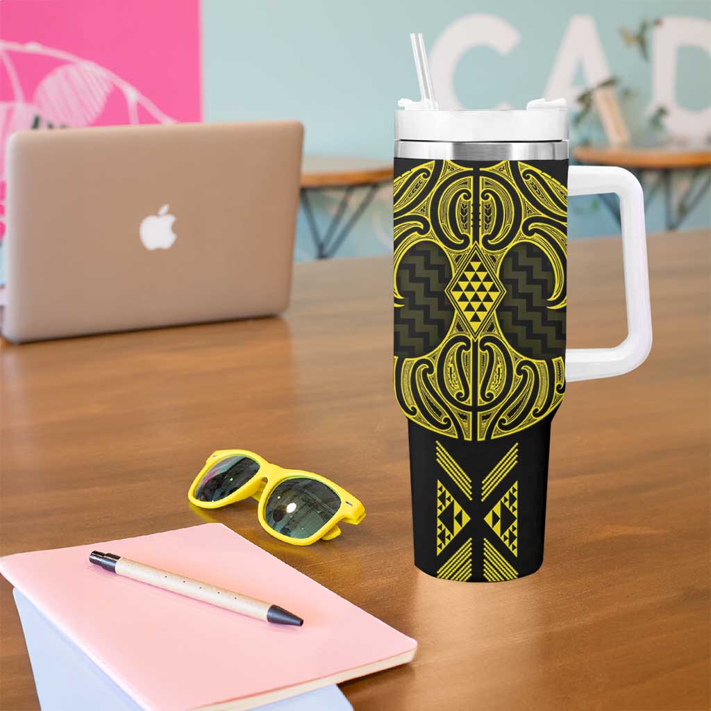 Mahi-dawg Maori Ta Moko Poutama Art Tumbler With Handle