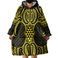 Mahi-dawg Maori Ta Moko Poutama Art Wearable Blanket Hoodie