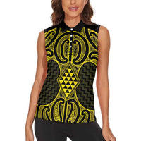 Mahi-dawg Maori Ta Moko Poutama Art Women Sleeveless Polo Shirt