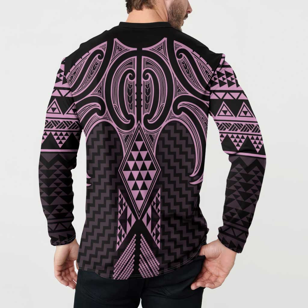 Mawhero Maori Ta Moko Poutama Art Button Sweatshirt