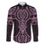 Mawhero Maori Ta Moko Poutama Art Family Matching Off The Shoulder Long Sleeve Dress and Hawaiian Shirt