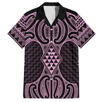 Mawhero Maori Ta Moko Poutama Art Family Matching Off Shoulder Short Dress and Hawaiian Shirt