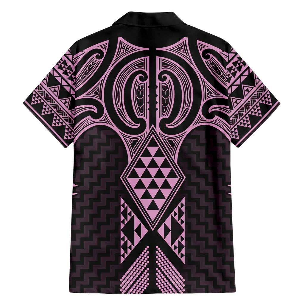 Mawhero Maori Ta Moko Poutama Art Family Matching Off Shoulder Short Dress and Hawaiian Shirt