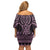 Mawhero Maori Ta Moko Poutama Art Family Matching Off Shoulder Short Dress and Hawaiian Shirt