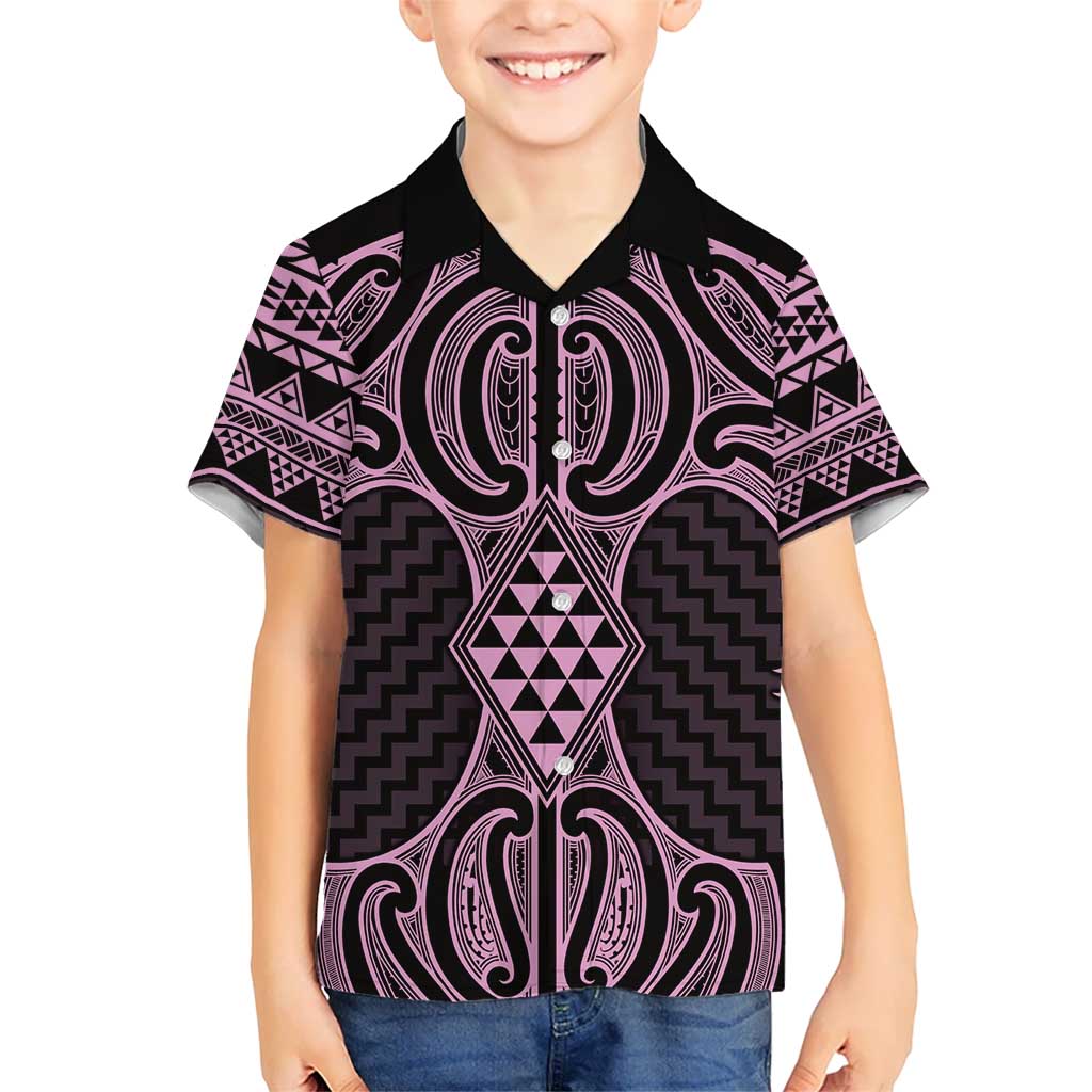 Mawhero Maori Ta Moko Poutama Art Kid Hawaiian Shirt