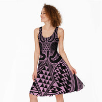 Mawhero Maori Ta Moko Poutama Art Midi Dress - Polynesian Pride