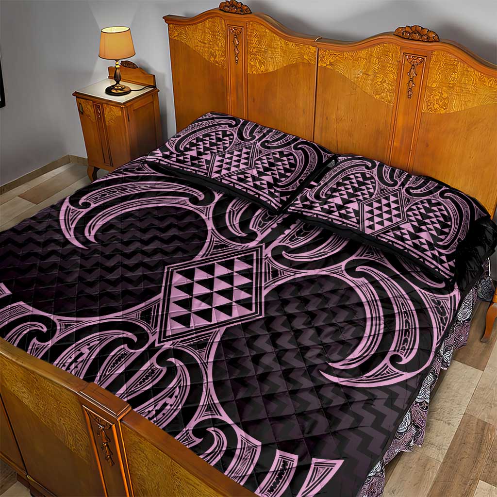 Mawhero Maori Ta Moko Poutama Art Quilt Bed Set