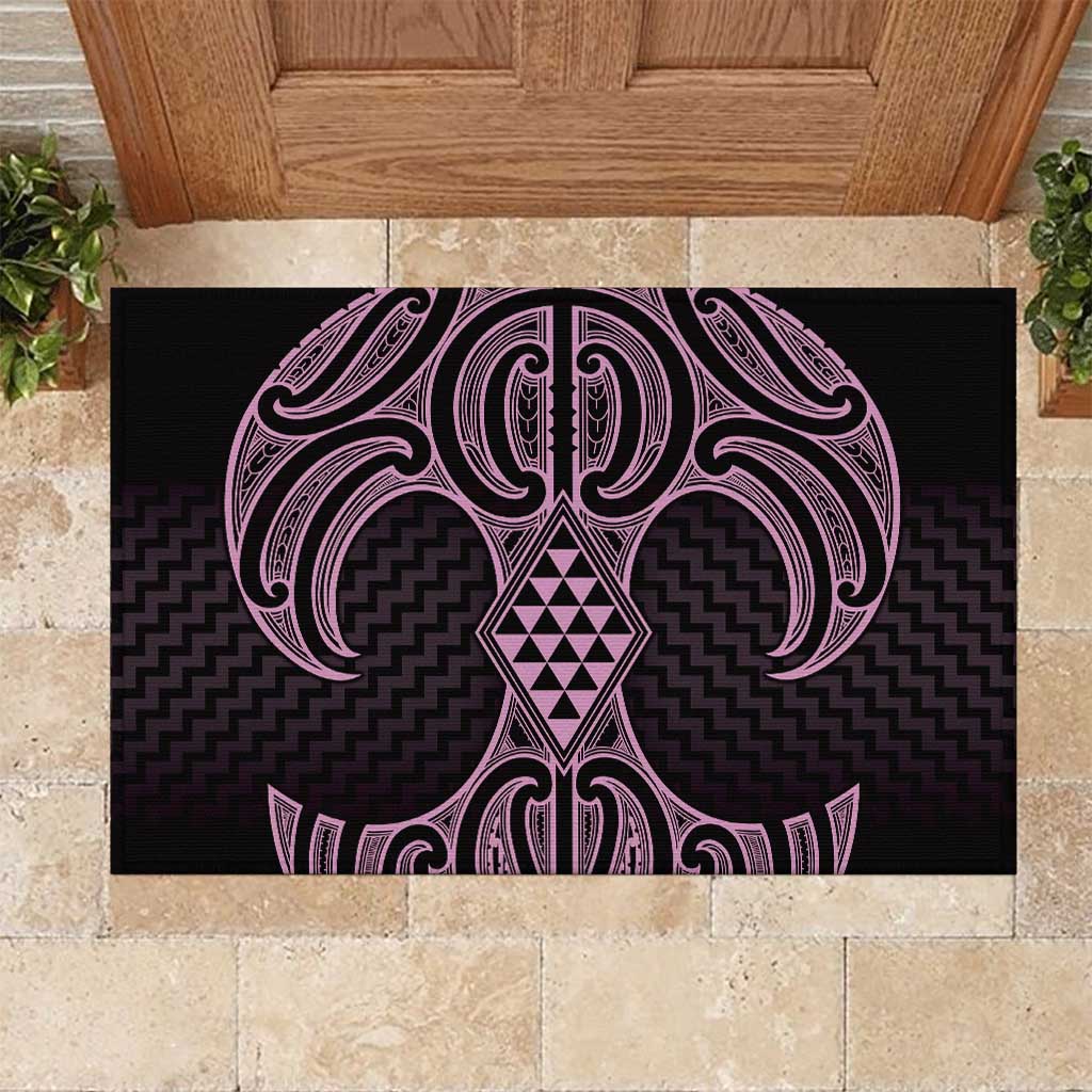 Mawhero Maori Ta Moko Poutama Art Rubber Doormat
