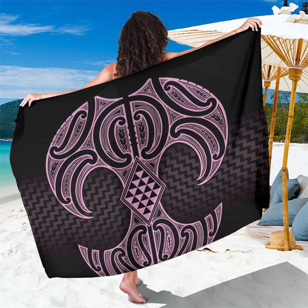 Mawhero Maori Ta Moko Poutama Art Sarong LT9 One Size 44 x 66 inches Pink - Polynesian Pride