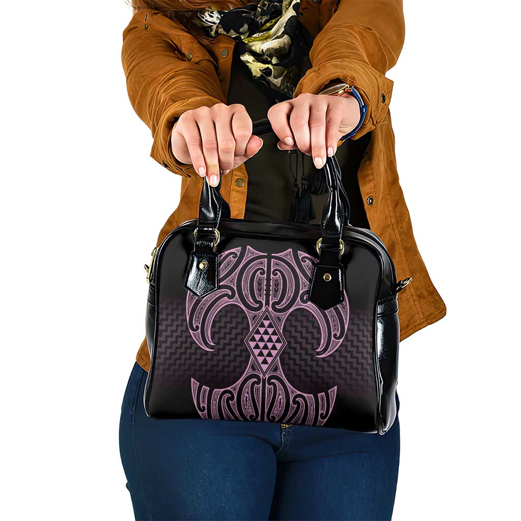 Mawhero Maori Ta Moko Poutama Art Shoulder Handbag LT9 One Size Pink - Polynesian Pride