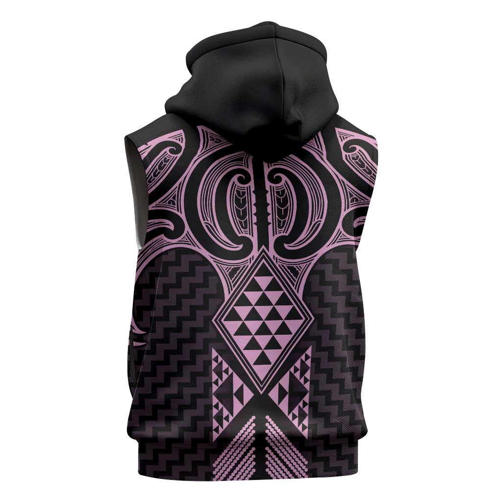 Mawhero Maori Ta Moko Poutama Art Sleeveless Hoodie - Polynesian Pride