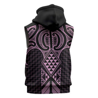 Mawhero Maori Ta Moko Poutama Art Sleeveless Zip Hoodie - Polynesian Pride