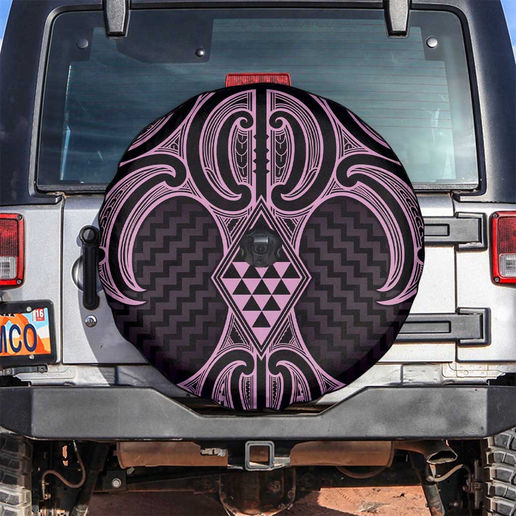 Mawhero Maori Ta Moko Poutama Art Spare Tire Cover LT9 Pink - Polynesian Pride