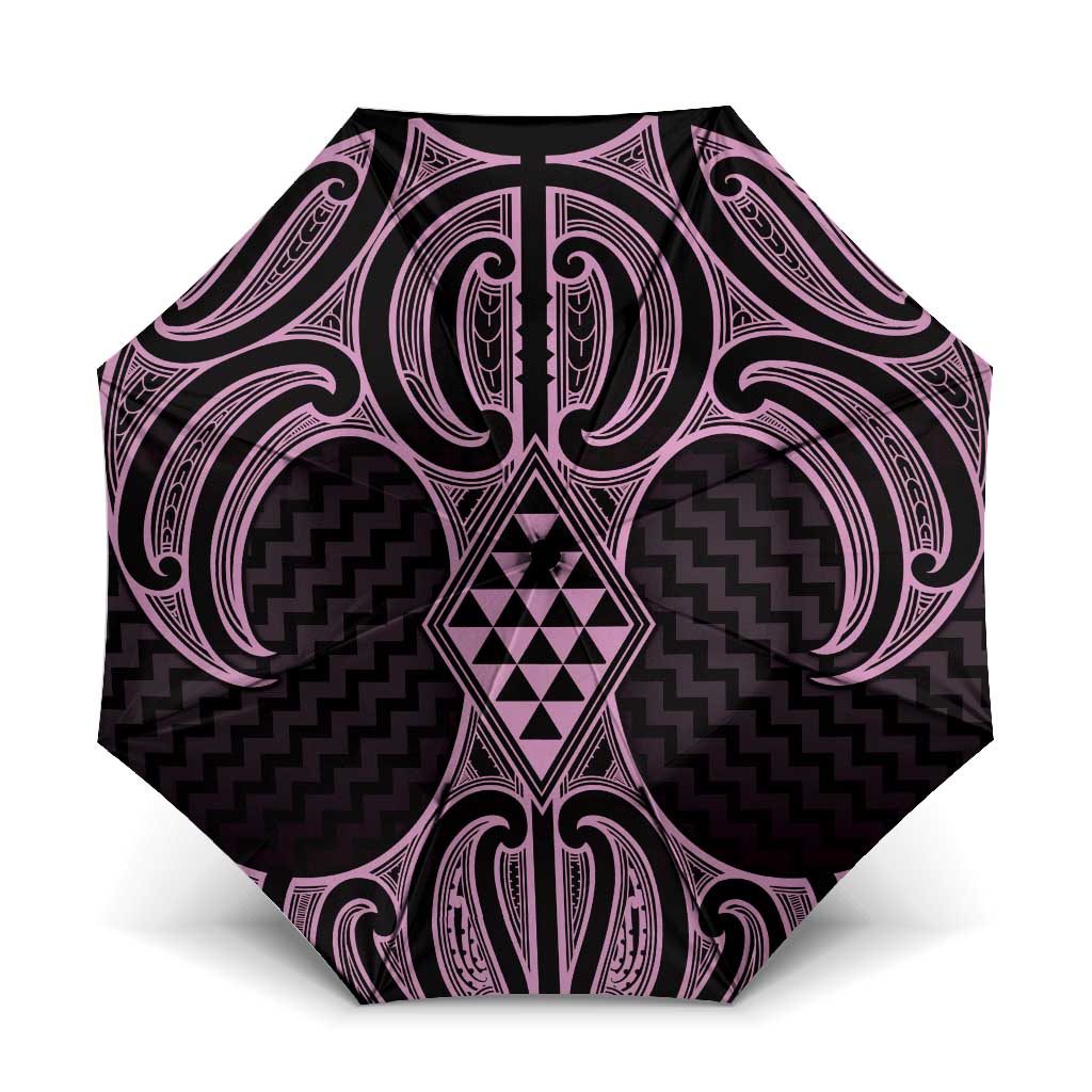 Mawhero Maori Ta Moko Poutama Art Umbrella - Polynesian Pride