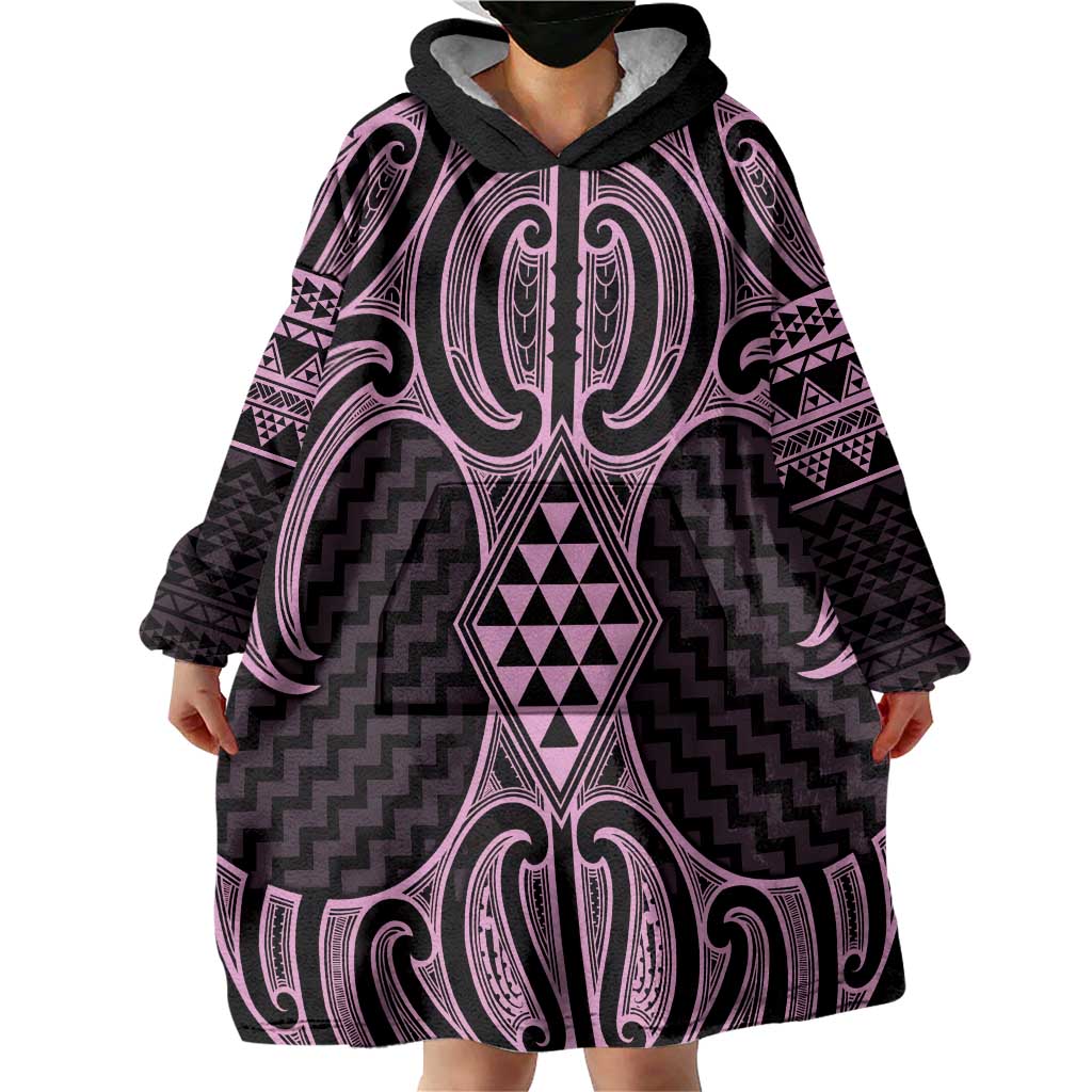 Mawhero Maori Ta Moko Poutama Art Wearable Blanket Hoodie
