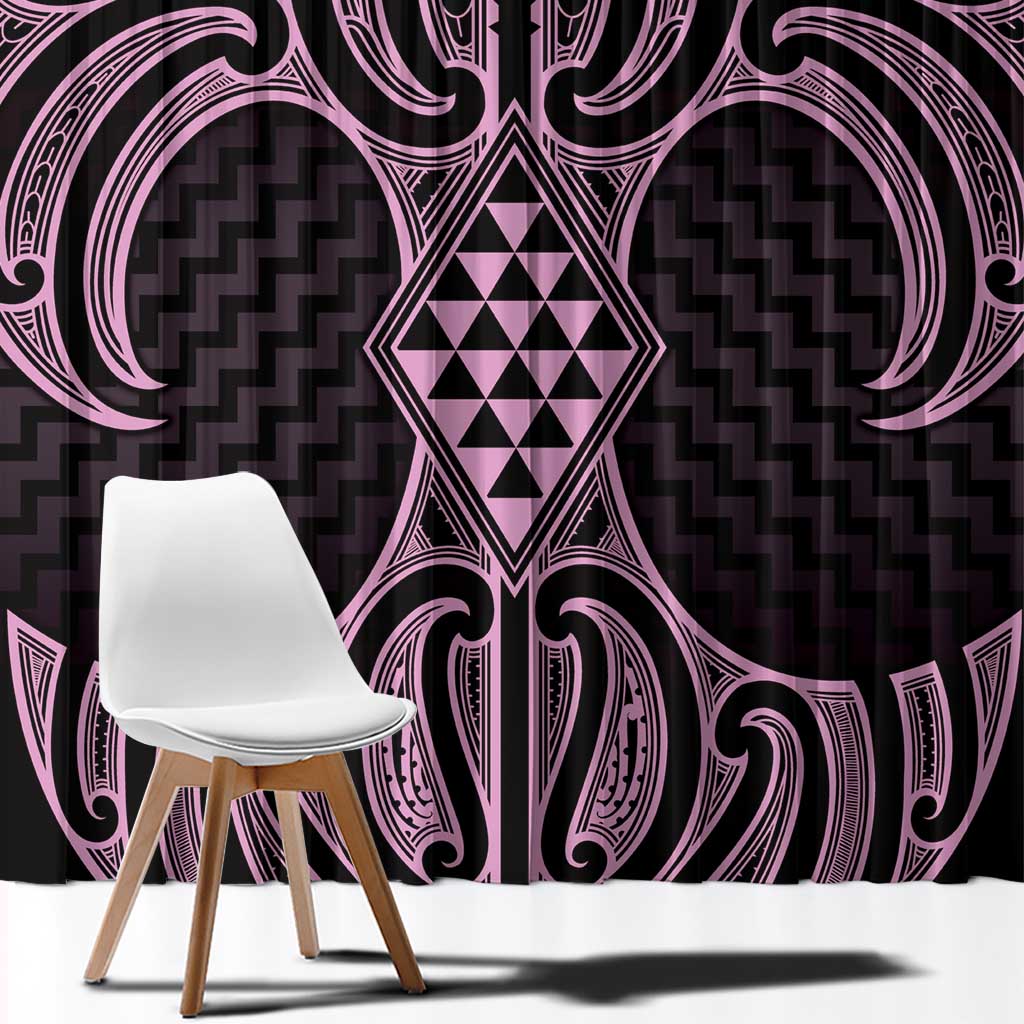 Mawhero Maori Ta Moko Poutama Art Window Curtain