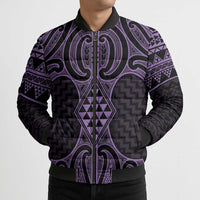 Waiporoporo Maori Ta Moko Poutama Art Bomber Puffer Jacket - Polynesian Pride