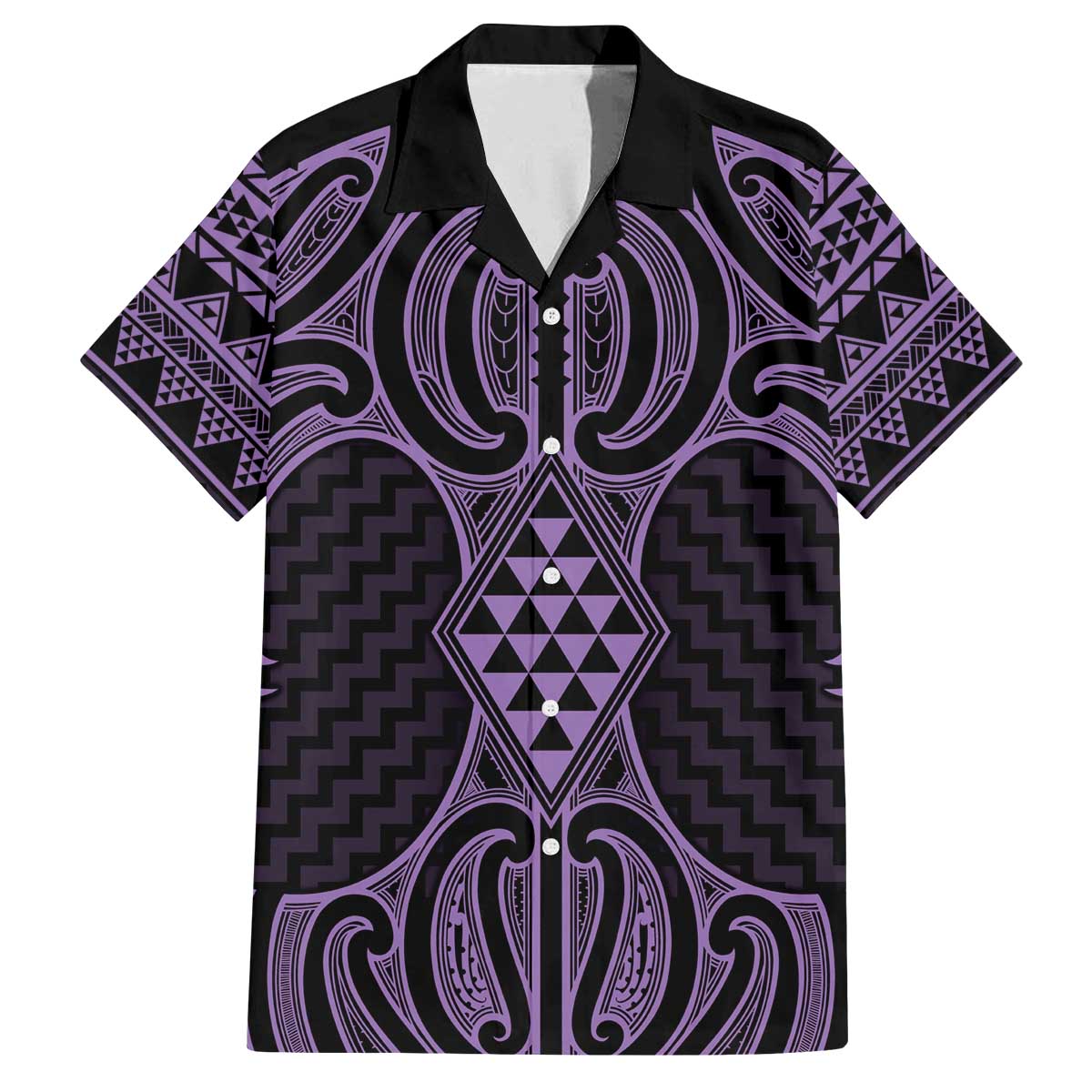 Waiporoporo Maori Ta Moko Poutama Art Family Matching Off The Shoulder Long Sleeve Dress and Hawaiian Shirt
