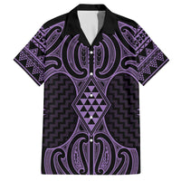 Waiporoporo Maori Ta Moko Poutama Art Family Matching Off The Shoulder Long Sleeve Dress and Hawaiian Shirt
