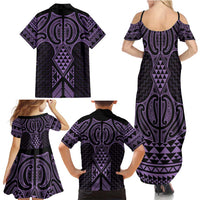 Waiporoporo Maori Ta Moko Poutama Art Family Matching Summer Maxi Dress and Hawaiian Shirt