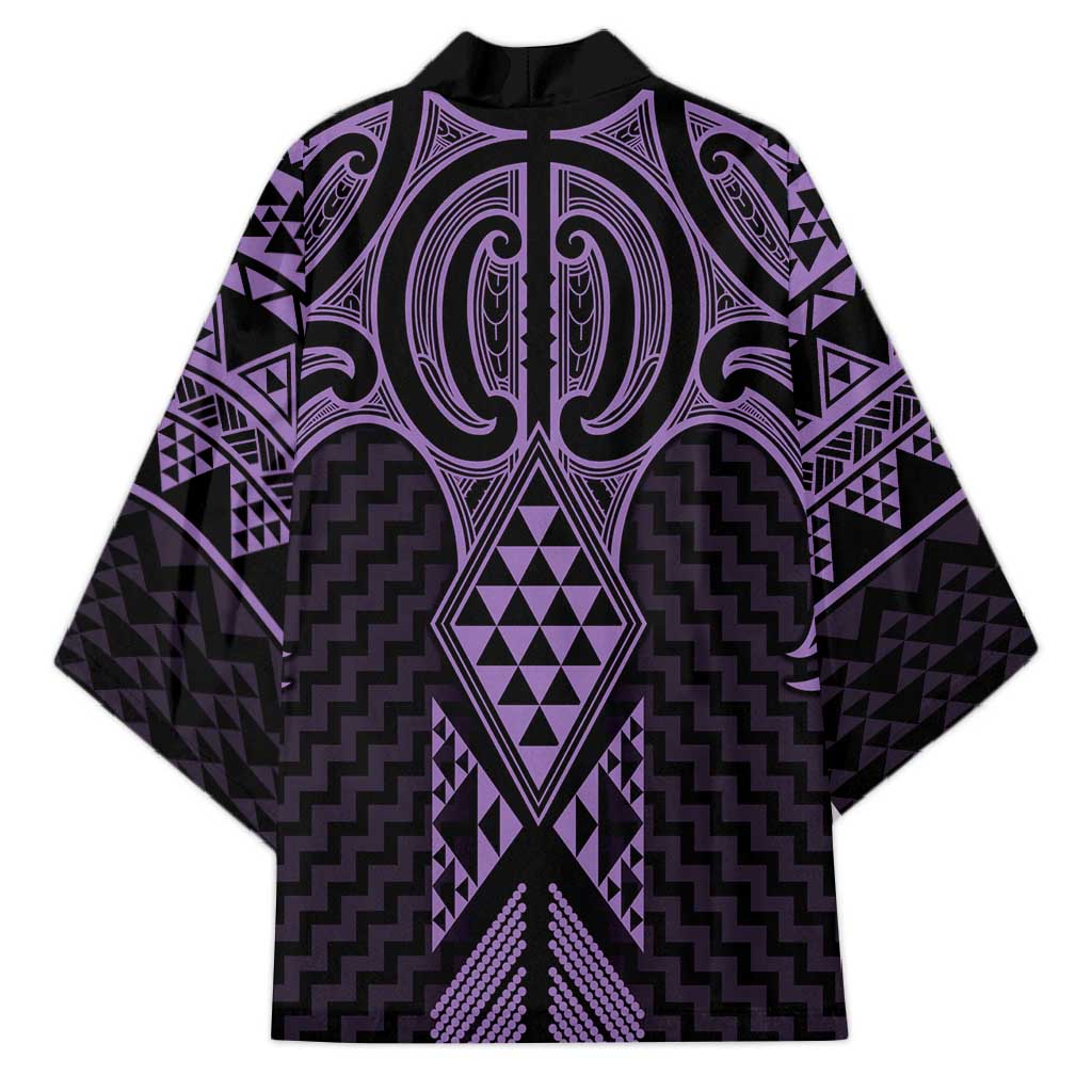 Waiporoporo Maori Ta Moko Poutama Art Kimono - Polynesian Pride