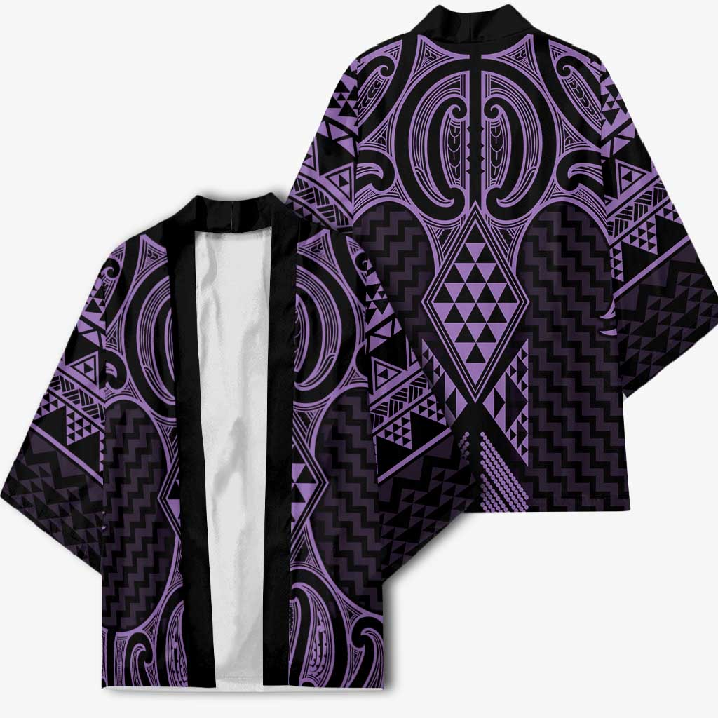 Waiporoporo Maori Ta Moko Poutama Art Kimono - Polynesian Pride