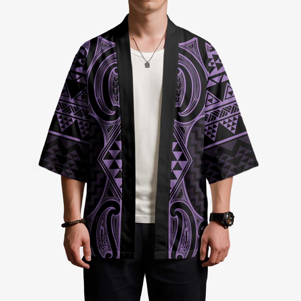 Waiporoporo Maori Ta Moko Poutama Art Kimono - Polynesian Pride