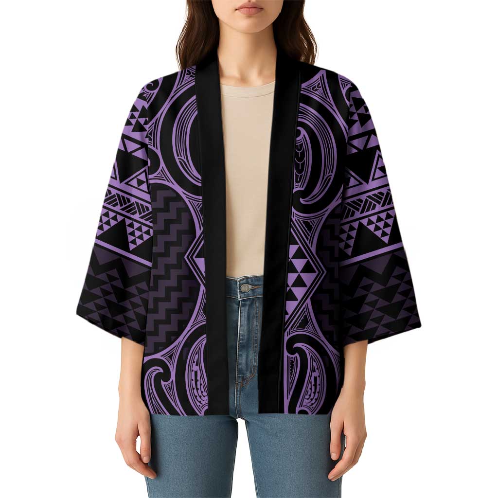 Waiporoporo Maori Ta Moko Poutama Art Kimono - Polynesian Pride