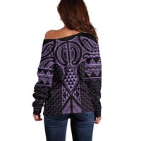 Waiporoporo Maori Ta Moko Poutama Art Off Shoulder Sweater