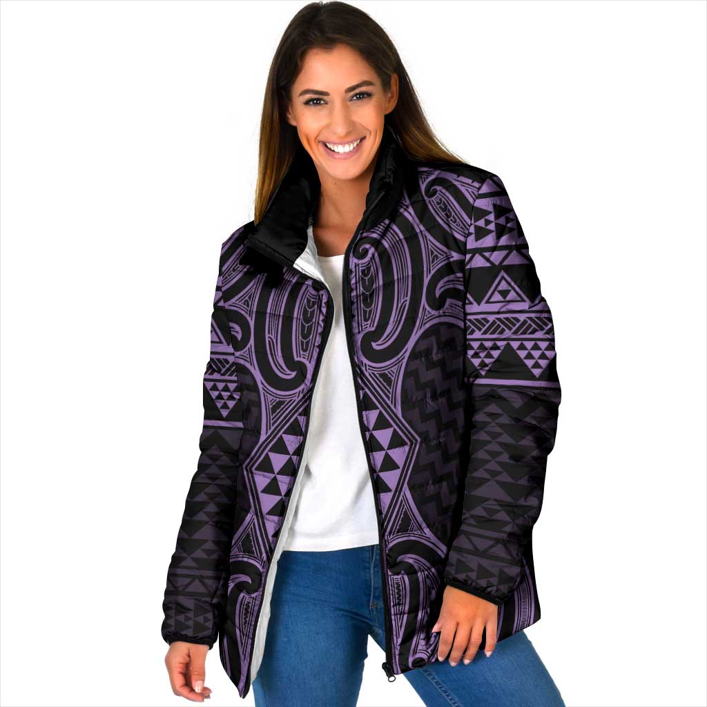 Waiporoporo Maori Ta Moko Poutama Art Padded Jacket - Polynesian Pride