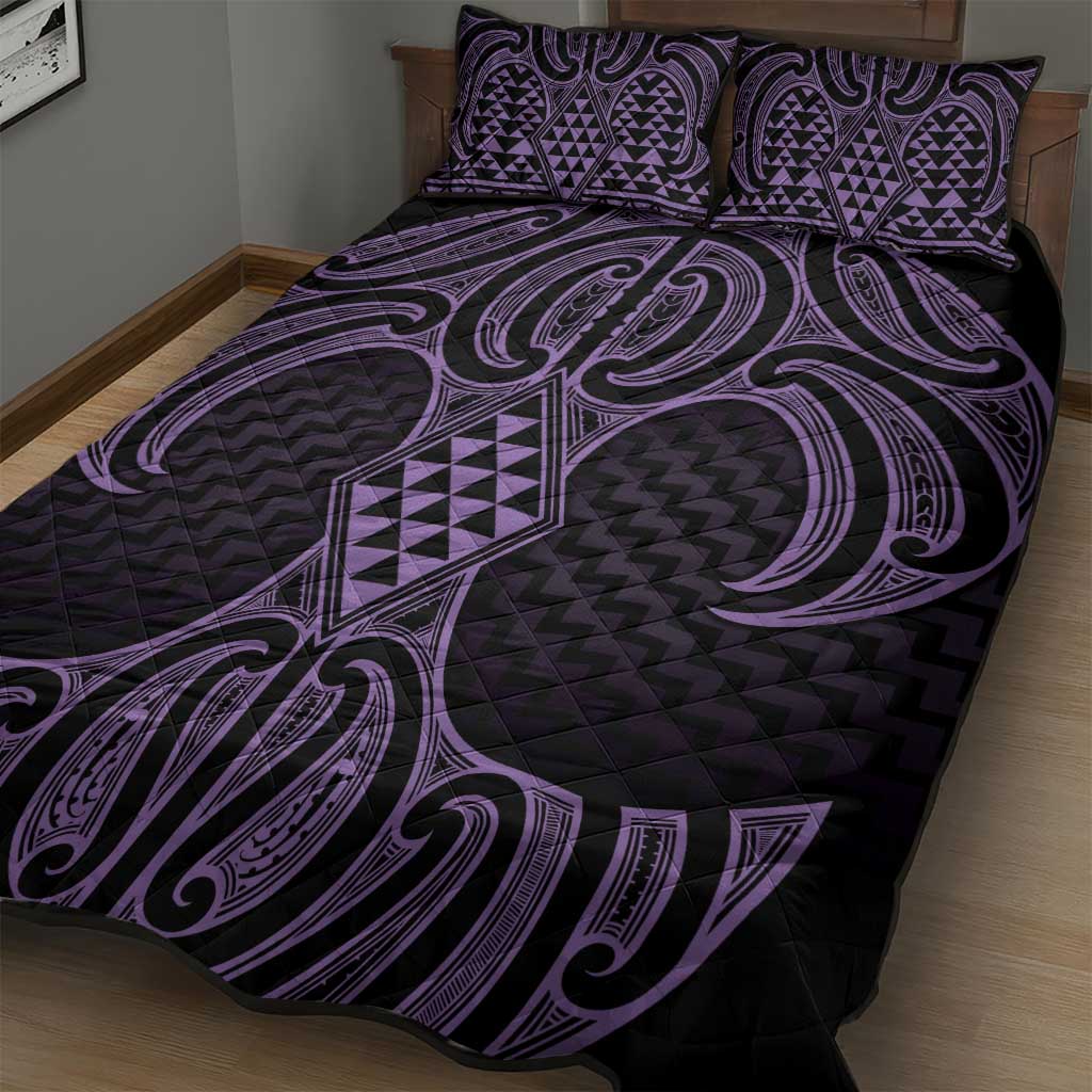 Waiporoporo Maori Ta Moko Poutama Art Quilt Bed Set
