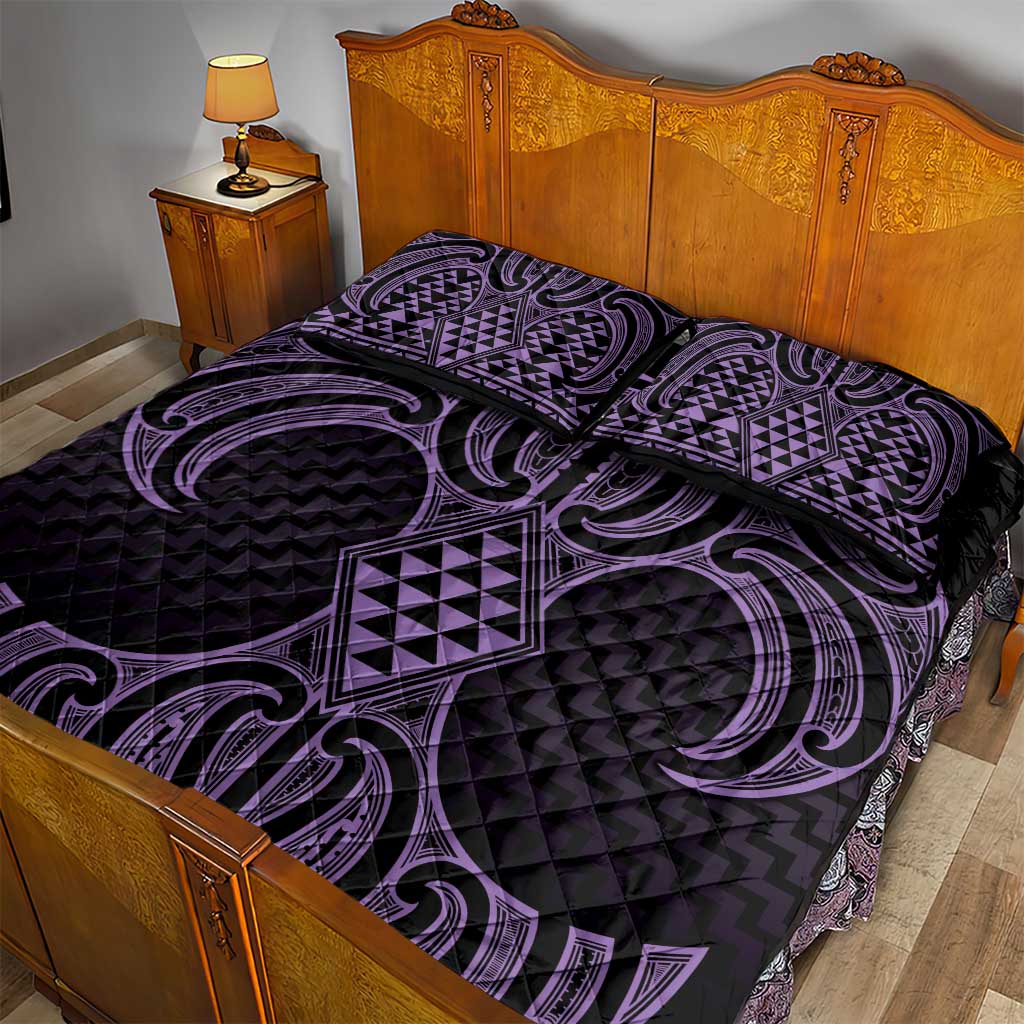 Waiporoporo Maori Ta Moko Poutama Art Quilt Bed Set