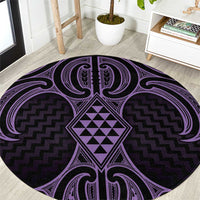 Waiporoporo Maori Ta Moko Poutama Art Round Carpet