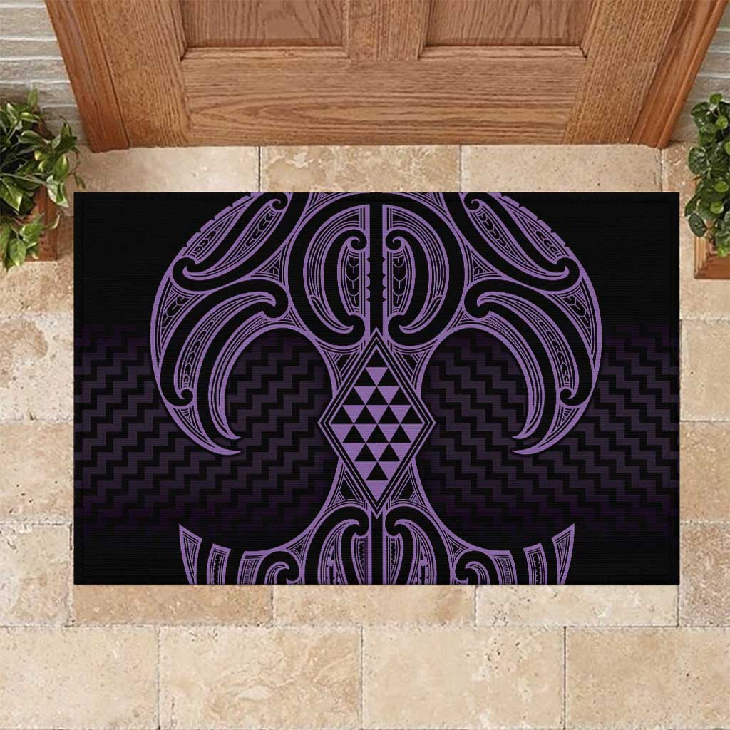 Waiporoporo Maori Ta Moko Poutama Art Rubber Doormat